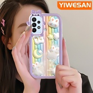 YIWESAN เคส A23 A23ปลอกสำหรับ Samsung 5G M23 5G F23 5G เคสฝาครอบป้องกันลายการ์ตูนสัตว์ประหลาดน้อยเลน