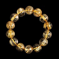 【正佳珠寶】金鈦晶 蒐藏級玻璃體順絲鈦 16.5-16.8mm 金鈦晶手珠