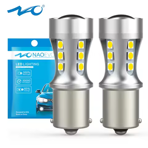 NAO P21W led BAY15D PY21W BA15S White 1300Lm Car LED Bulb P21/5W Turn Signal 1156 3030 1157 T20 W16W