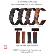 New!!! 20mm Leather Strap Seiko 5 Sports 40mm SRPE57 SRPE58 SRPE60 - Rubber Leather Strap