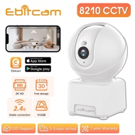 Ebitcam 2K HD Day Night wifi Camera, Free Cloud Storage 30 Days, 1 Year Warranty