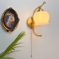 French Retro Cream Lamp Modern Minimalist American Bedroom Bedside Decoration Lamps Living Room Bathroom Study Wall Lamp