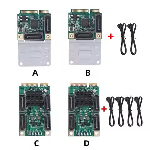 Mini PCI-E To SATA3.0 Converter M.2 PCI-E 2.0 Expansion Card B+M Key SSD Adapter Card 5/2.5 Gbps 2/4