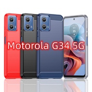 Motorola moto G34 5G Carbon Fiber G34 5G Shock-Resistant Phone Case G34 Protective