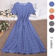 Women 2025 Spring Round Neck Dress Women Floral Temperament Narrow-Waist Printed Dress 10.23D