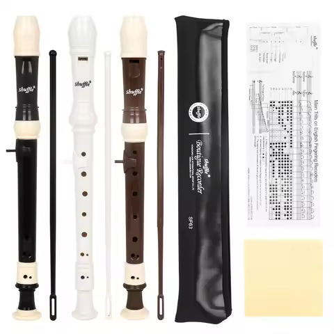 SHUFFLE Baroque Clarinet Recorder 8 Holes ABS Flute Soprano Vertical Flute Beginner Long Flutes Wood