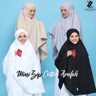 Mini Telekung Basic Cotton ARAFAH Berzip Umrah Haji by ZAHRA ZAHIRAH 4 Warna Free Size