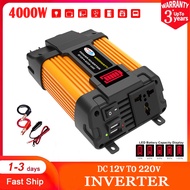 4000W อินเวอร์เตอร์ DC 12V TO 220V อินเวอร์เตอร์แปลงไฟ แปลงพลังงาน คลื่นไซน์บริสุทธิ์ ตัวแปลงไฟฟ้า เครื่องแปลงไฟ ตัวแปลงไฟรถ เครื่องแปลงไฟรถเป็นไฟบ้าน Charger Converter Adapter Inverter 12v to 220v Transformer Inverter Pure Sine Wave Power Inverter
