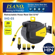 ISANO 10M 20M 30M Wall Mounted Automatic Reel Retractable Water Hose Reel IHG01 IHG03 Auto Rewind Wa