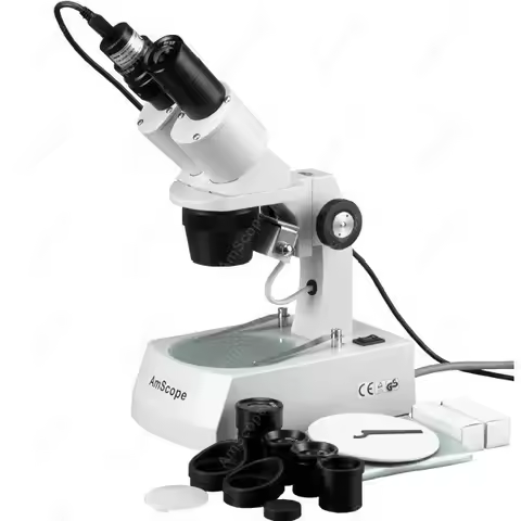 Stereo Microscope--AmScope 10X-20X-30X-60X Stereo Microscope with USB Camera