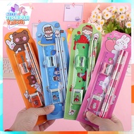 TTT Stationery Set 5 in 1 School Children's Stationery Eraser Ruler Pencil Sharpener Cute Character 