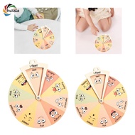 chulisia Wooden Kids Emotion Wheel Learn Emotion Through Play Interactive Preschoolers Portable Emot