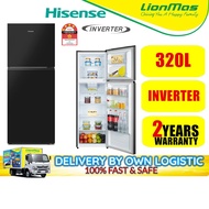 Hisense 320L Inverter Refridgerator RT328N4ABN1 Top Mount Freezer fridge Peti Sejuk