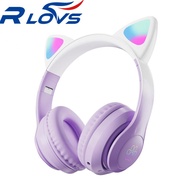 Cute Cat Ear Headones Wireless Bluetooth Headset With Mic LED Kids Girls Stereo one Mic Bluetooth Headset Gamer Gift