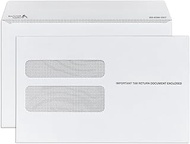 50 W2 Envelopes, Self Seal, Double Window Security Envelopes Designed for Printed W2 Laser Forms fro