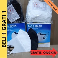 GRATIS ONGKIR BELI 1 GRATIS1 MASKER DUCKBILL HITAM DAN PUTIH ISI 50/BOK masker duckbill masker duckbill box masker per box