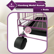 KANDANG KUCING MODEL RUMAH 2 TINGKAT 60X40X70CM MODERN sweety petshop