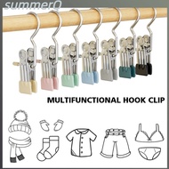 buy3 give 1 Multifunctional Stainless Steel Anti-Rust Clip Hook 360° Rotating Space-Saving Hanging Hook Clip Clothes Sock Towel Clip Hanger Hat Clip Travel Hook