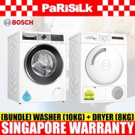 (Bundle) Bosch WGG254A0SG Series 6 Washing Machine (10kg) + WTH83008SG Series 4 Heat Pump Dryer(8kg)