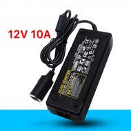 Adapter Converts 220V Home Power to 12V DC 220V 12V 10A Car AC Plug (Black)