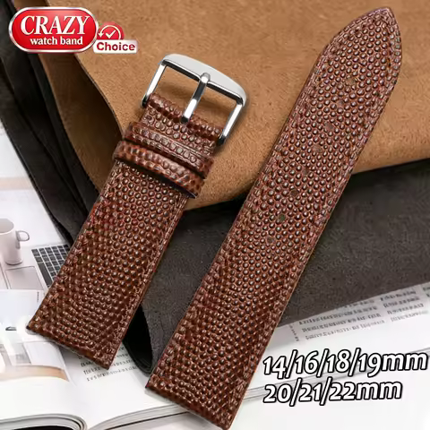 Lizard Texture Leather Watch Strap 14mm16mm 18mm19mm 20mm 21mm 22mm Business Women Men Bracelet Univ