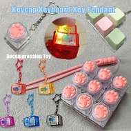 Stress Relief Keycap Keyboard with LampToys Cat Paw Keyboard Fidget Keychain Gift