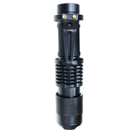 LED 戰術手電筒 變焦 背夾 使用18650鋰電池 頭燈 + 電池 + 充電器 B款 3個 1組