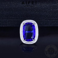 AIFEI JEWELRY Cincin Korean Square Adjustable Silver Perak 925 Perempuan Ring For Sapphire Accessories 純銀戒指 Sterling Original Women Luxury R2132