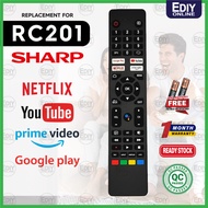 【𝐅𝐑𝐄𝐄 𝐁𝐀𝐓𝐓𝐄𝐑𝐘 𝐀𝐀𝐀𝐗𝟐】Remote Control For SHARP RC201 Aquos Android Smart TV EK2X 4T-C50EK2X 4T-C55EK2X