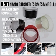 (5cm/7cm/10cm) Car Universal 5D Carbon Fiber Door Sill Protector Sticker (5M/Roll)