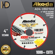 AKODA 4" 100MM Diamond Cutting Disc / AKODA A04-VBD100 4" 100MM Diamond Cutting Disc / 3" inch Cutti