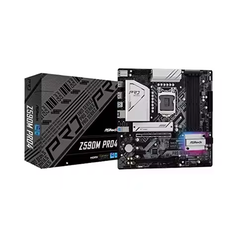 ASROCK Z590M PRO4 LGA1200 Micro ATX Motherboard Integrated DDR4 SATA3 USB3.2 M.2 8GB RAM SATA Compat