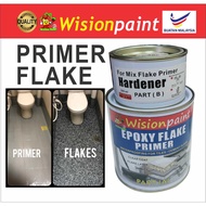 EPOXY FLAKE PRIMER WISION ( 1 LITER ) WP FLAKE PRIMER FINISHING/EPOXY TOP PAINT FOR FLAKE COLOURS FLOOR BOLEH TAHAN LAMA
