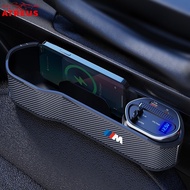BMW M Car Seat Gap Filler Organizer Front Seat Console Side Pocket With Charger Wireless Charging Fo