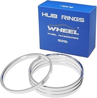 WHEEL CONNECT Hub Centric Rings, 125.1 (125.2) to 121.3 Set of 4, Aluminium Alloy Hubrings, 8 Bolts 
