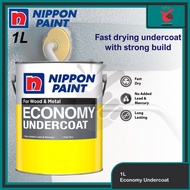 1L Nippon Economy Undercoat Paint White Colour For Wood & Metal Cat Undercoat Kayu & Besi