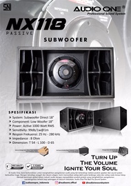 Audio One Subwoofer Passive NX 118 - Speaker 18 Inch. Suara Terbaik untuk Sound System Lapangan