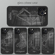 BL-1 F1 race tracks phone case, tempered glass case for iPhone  17， 13 12 pro XSmini X XR 8 7 6s Plu