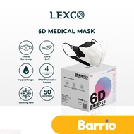 BARRIO LEXCO 6D Premium 4ply Medical Face Mask [50’s/box] LEXCO-FaceMask6D