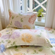 Taiwan Ready Stock All Cotton Twill Flower Series Pillowcase Single Double Washable AEM0
