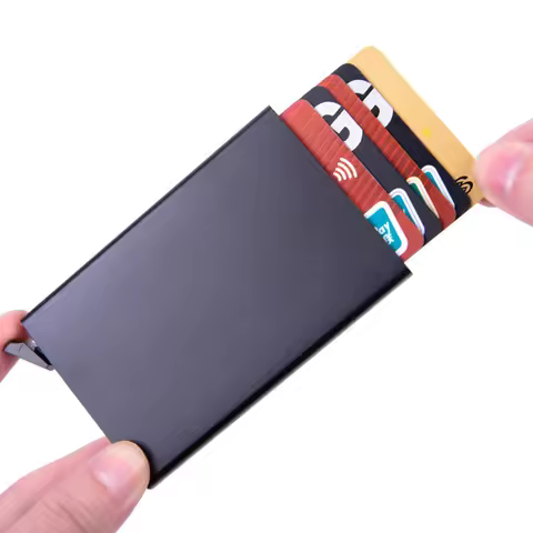 New Card Holder Slim Rfid Business Credit Bank Cardholder Wallet Automatic Pop it Up Metal Case Mini