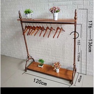 Adjustable height clothes rack display shelves open wardrobe
