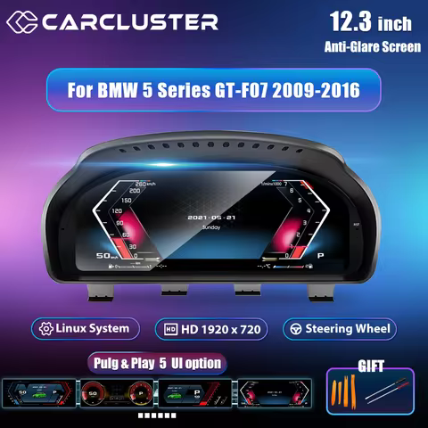 12.3 "Carcluster Dashboard For BMW F07 F10 F11 F18 F06 F12 F13 F01 F02 F03 2009-2017 Years Instrumen