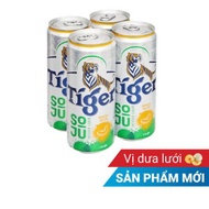 4 lon bia Tiger Soju Wonder Melon dưa lưới 330ml