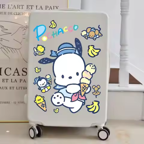 Sanrio Cartoon Cute Large Suitcase Stickers Cinnamoroll Hello Kitty Motorcycle Storage Box Decorativ