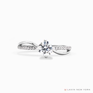 Lavin New York IGI Lab-Grown Diamond Spilt Shank Pavé Engagement Ring in 750/18K White Gold - Tia