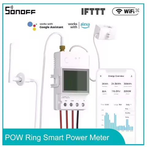 SONOFF POWCT 100A WiFi POW Ring Smart Meter Split CT Sensor ESP32 Chip Power Monitor EWeLink APP wit
