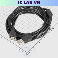 USB Type A Male-Male Cable Black 1.5m Long Ic Lab VN