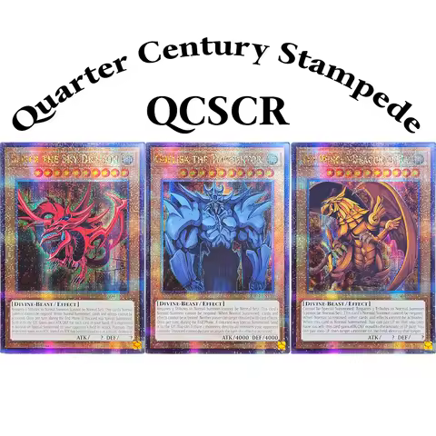 YuGiOh! Game Cards QCSCR Quarter Century Stampede Obelisk the Tormentor Slifer The Sky Dragon The Wi