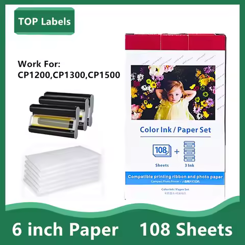 RP-108 for Canon Selphy Color Ink Paper Set Compact Photo Printer CP1200 CP1300 CP910 CP900 108 Pape